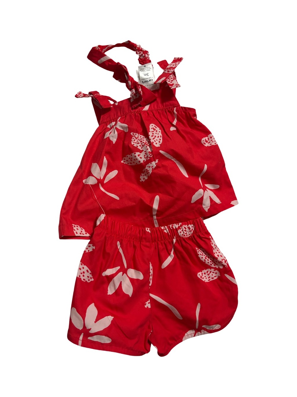 Carter's Red and White Floral Tank & Shorts Set